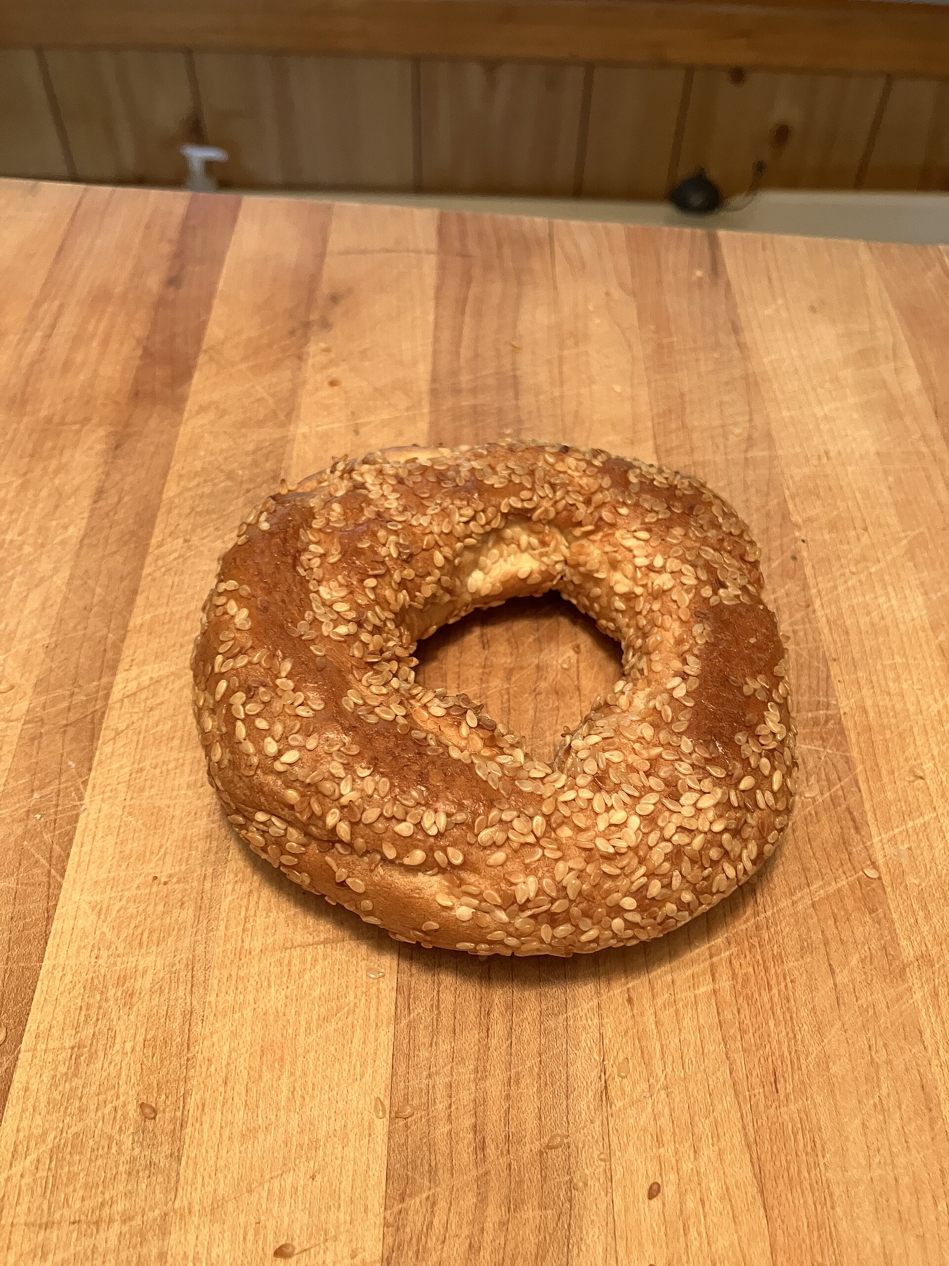 A Montreal-style bagel