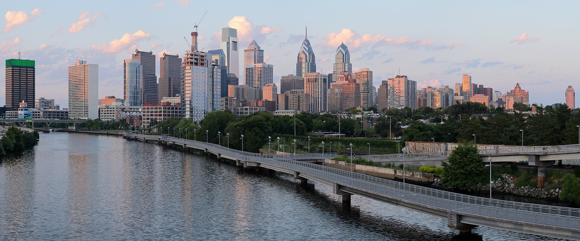 Philadelphia skyline seen from South Street Bridge