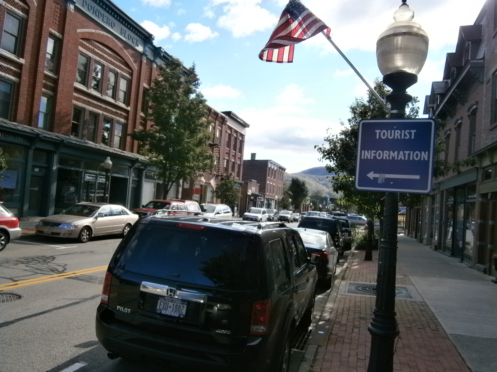 Main Street streetscape in Beacon, New York